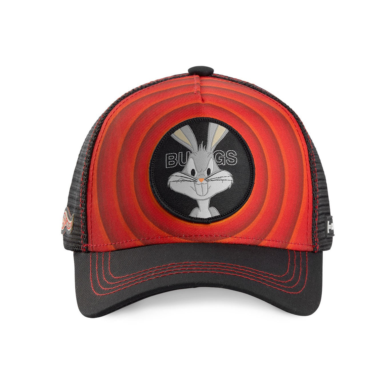 CAPSLAB Casquette Trucker Looney Tunes Bugs Bunny Snapback Noir/Rouge