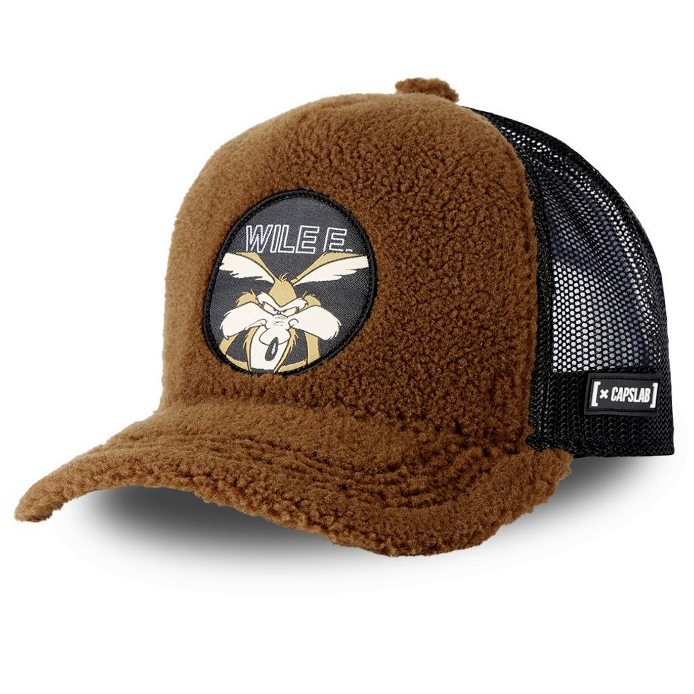 CAPSLAB Casquette Trucker Looney Tunes Coyote Snapback Marron