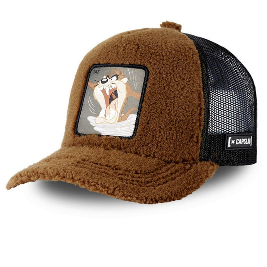 CAPSLAB Casquette Trucker Looney Tunes Taz Marron