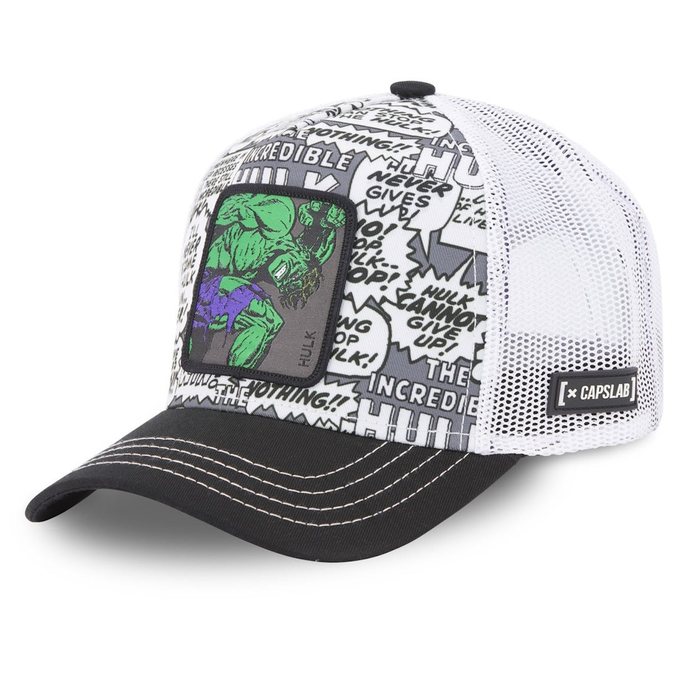 CAPSLAB Casquette Trucker Marvel Hulk Scratch Comic Gris