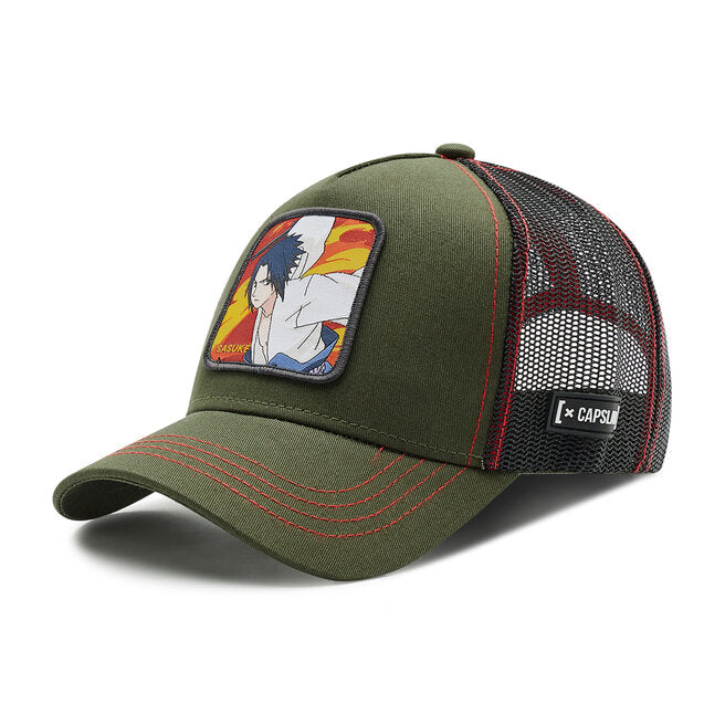 CAPSLAB Casquette Trucker Naruto Shippuden Sasuke Snapback Vert