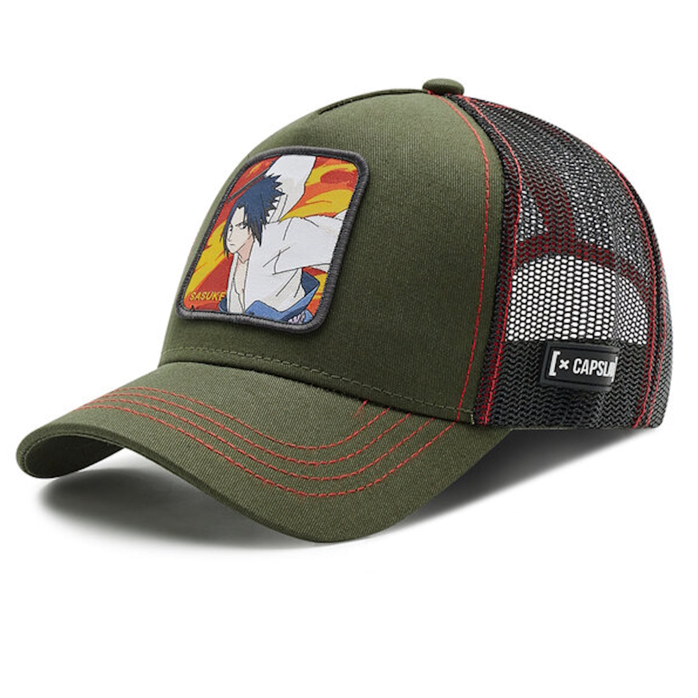 CAPSLAB Casquette Trucker Naruto Shippuden Sasuke Snapback Vert