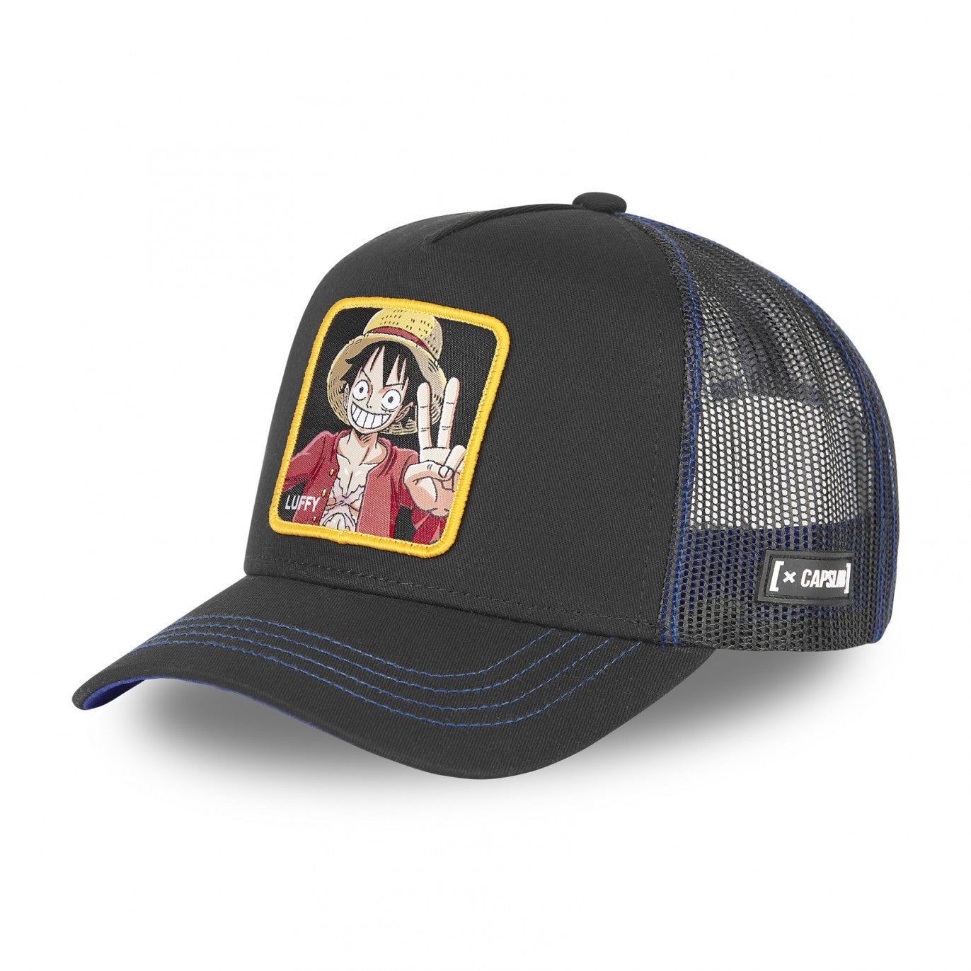CAPSLAB Casquette Trucker One Piece Luffy Snapback Noir