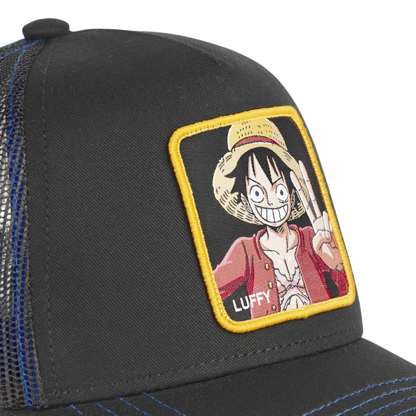 CAPSLAB Casquette Trucker One Piece Luffy Snapback Noir