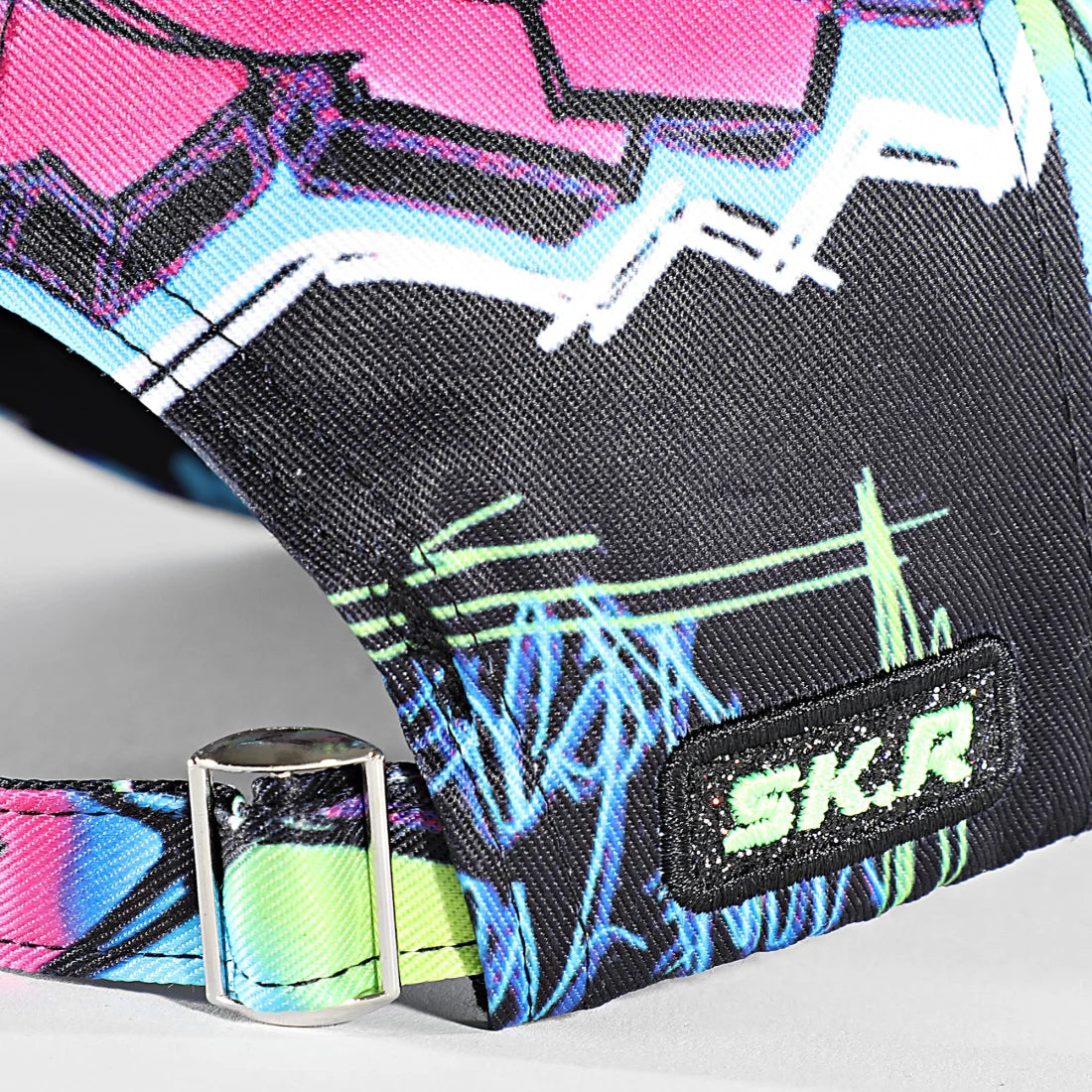 SKR Casquette Motif Imprimé Rose-Bleu-Vert