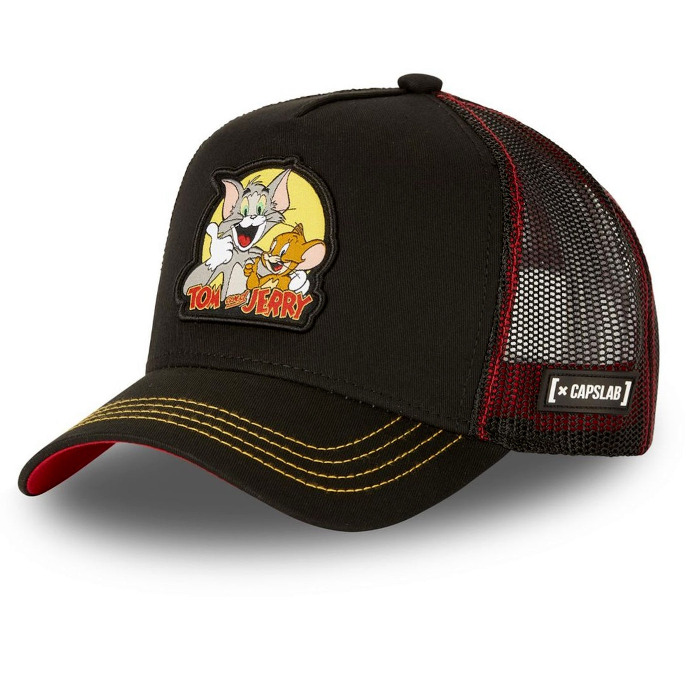 CAPSLAB Casquette Trucker Tom Jerry Snapback Noir