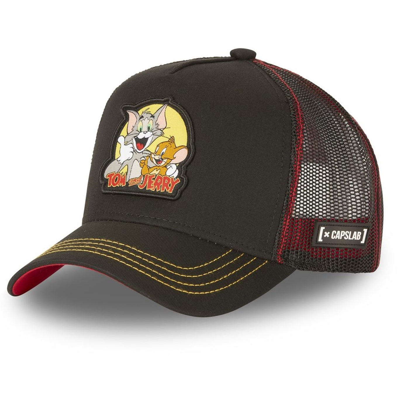 CAPSLAB Casquette Trucker Tom Jerry Snapback Noir