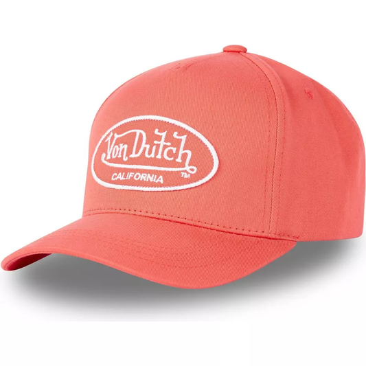 Von Dutch Casquette à Visière Courbée Saumon Ajustable