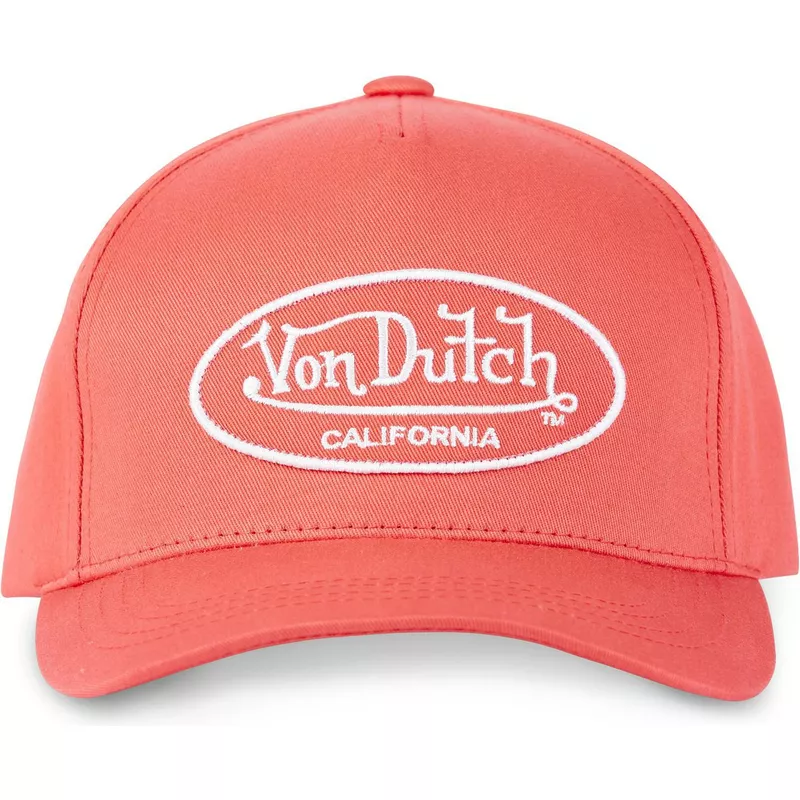 Von Dutch Casquette à Visière Courbée Saumon Ajustable