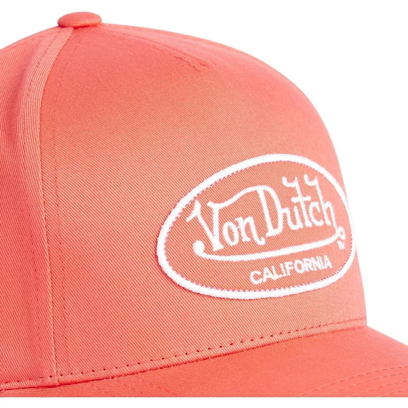 Von Dutch Casquette à Visière Courbée Saumon Ajustable