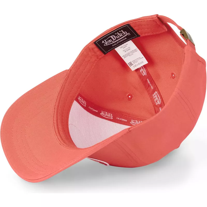 Von Dutch Casquette à Visière Courbée Saumon Ajustable