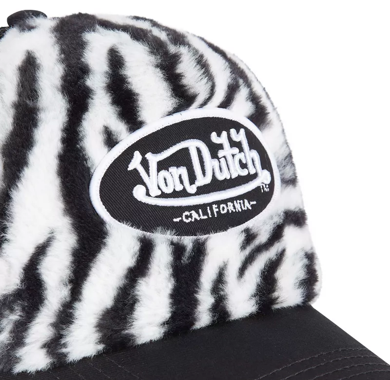 Von Dutch Casquette Trucker Noire et Blanche en Fourrure