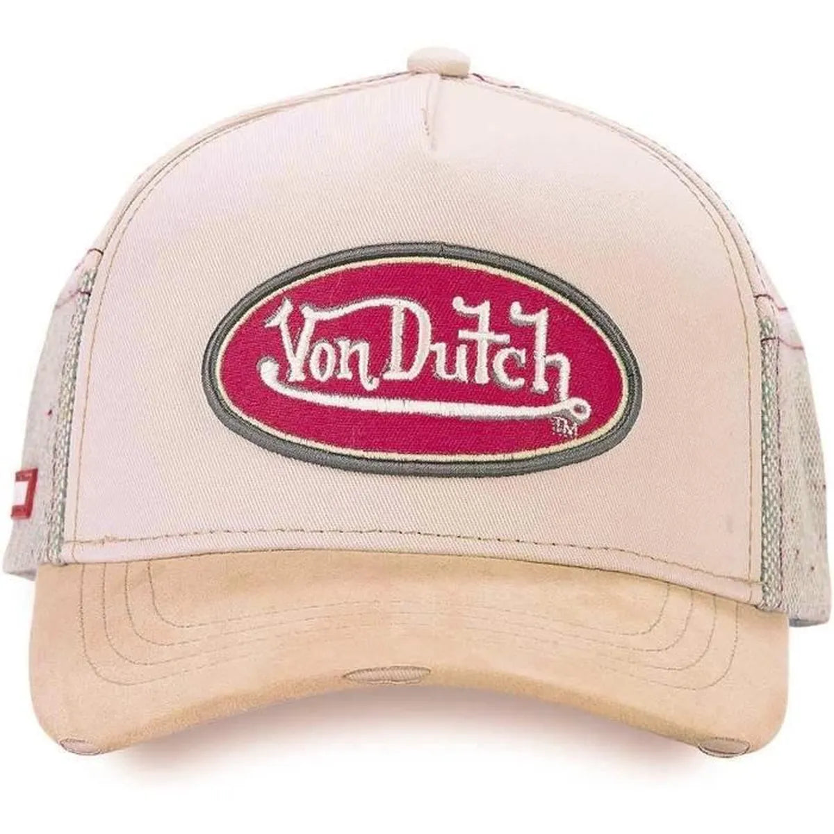 Von Dutch Casquette à Visière Courbée Blanche et Beige