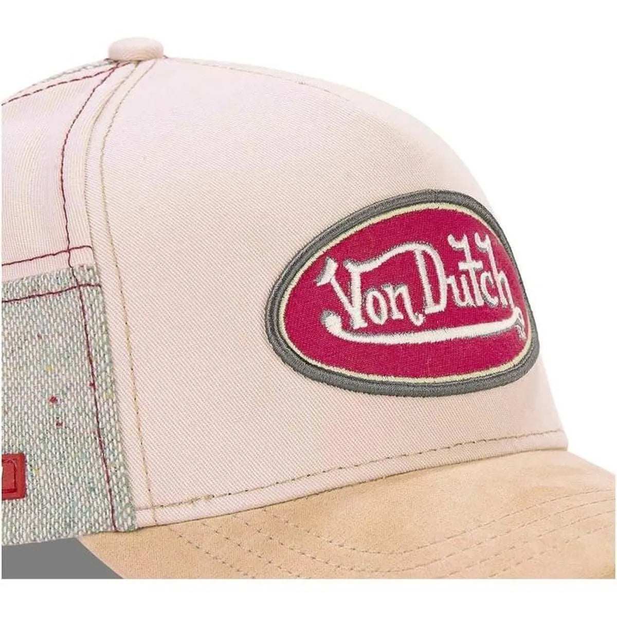 Von Dutch Casquette à Visière Courbée Blanche et Beige