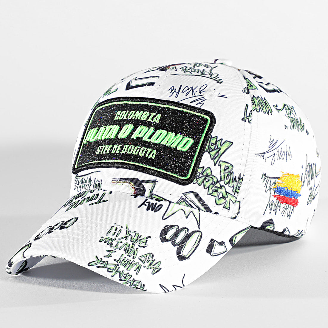 SKR Casquette Blanche et Vert Lime